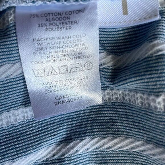 LOFT Blue White Striped Babydoll Dress Sz Medium - Picture 8 of 8